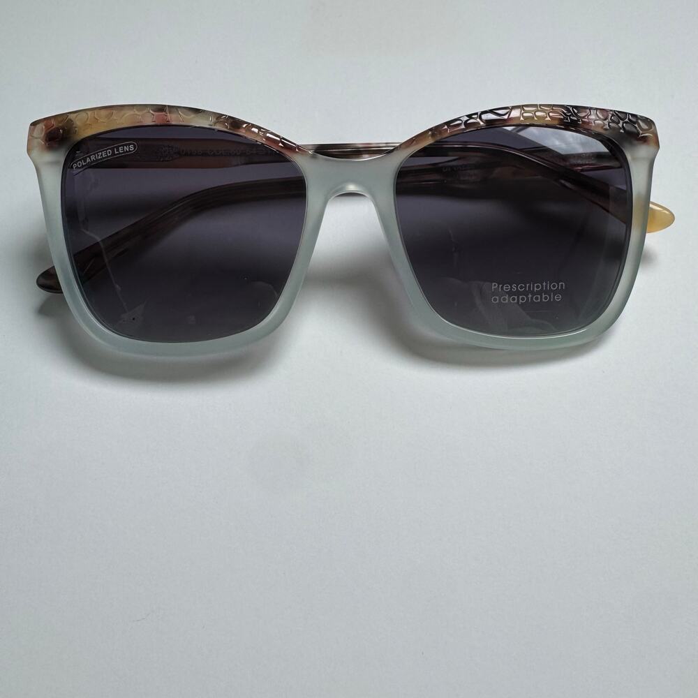 NWOT Di Valdi 0158 brown white snake print texture sunglasses